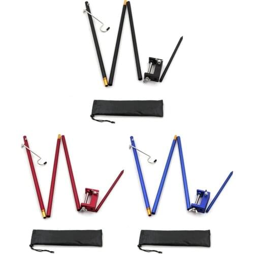 Outdoor Camping Folding Lamp Bracket Pole Aluminum Alloy Tent Hanging Lantern Holders Picnic Hanging Light Bracket