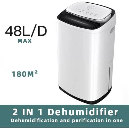 Super Capacity 48L / day Domestic Dehumidifier For Bedroom Home Use Humidity Absorber Machine Drying Dehumidifier