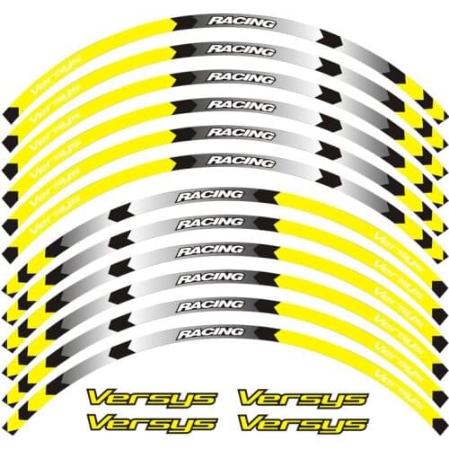 Motorcycle Reflective 17 inch Wheel Rim Stripe Decal Sticker Front Rear Decal Full Set For KAWASAKI Versys650 Versys10