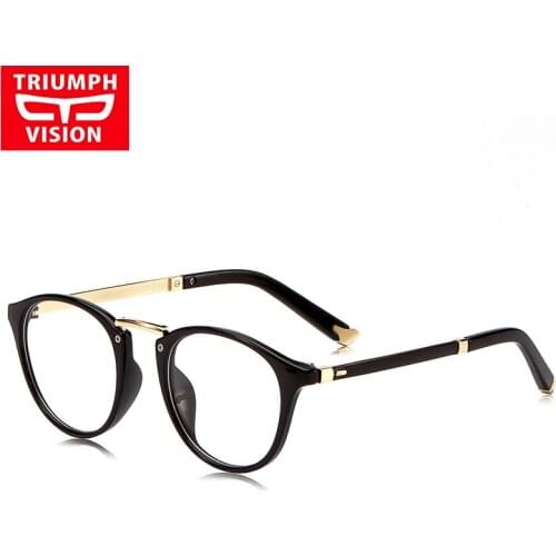 TRIUMPH VISION Black Round Eyeglasses Frames Women Fashion Designer Eyewear Women Clear Lens Fashion Spectacle Frame Female
