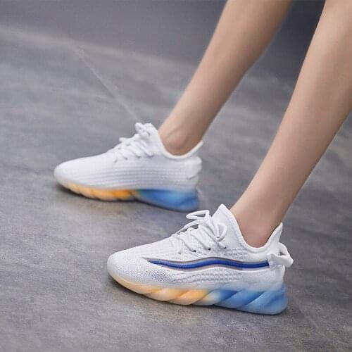 Womens Sneakers Breathable Knitted Casual Women Socks Shoes Lace Up Ladies Flats Female Spring Vulcanized Running Shoes