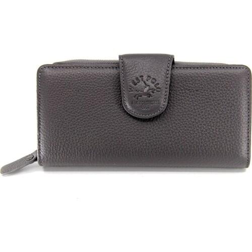 Gray Genuine Leather Women Wallet Card Holder TAE871