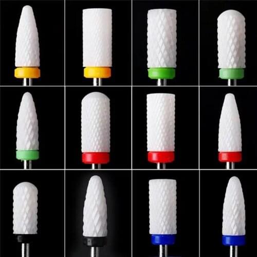 1pc Electric Nail Drill Machine Bits Ceramic Cuticle Clean Nail Drill Bit Mill Cutter For Manicure Pedicure Polishing Accessorie