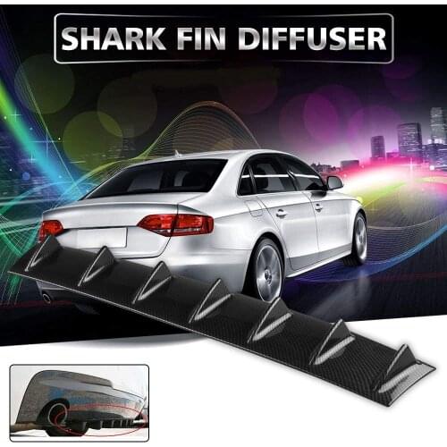 1PC Universal Rear Bumper Lip Diffuser 3/5/7 Fin Gloss Black/Carbon Fiber ABS Spoiler Lip Shark Fin Style Christmas Gifts