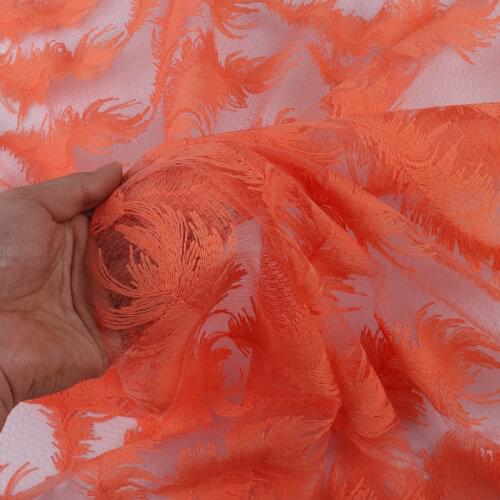 1 yard Gauze Swiss Voile Lace Feather Embroidered Tulle Net Lace Fabric Diy material clothing make