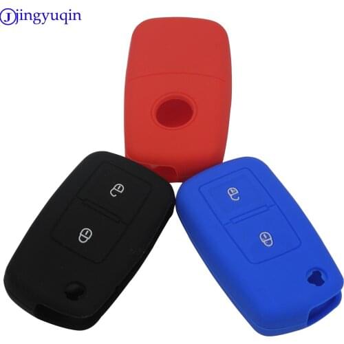 10x 2 Buttons Silicone Car Key Case Cover For VW Volkswagen MK4 Bora Golf 4 5 6 Passat Polo Bora Touran 1pc Car Styling