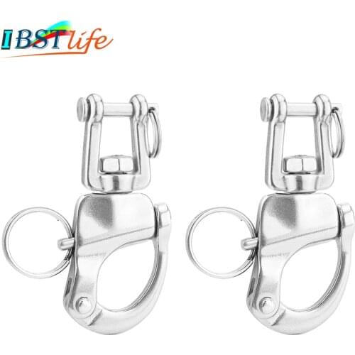 2PCS 316 Stainless Steel Swivel Shackle Quick Release Boat Anchor Chain Eye Shackle Swivel Snap Hook for Marine Architectura