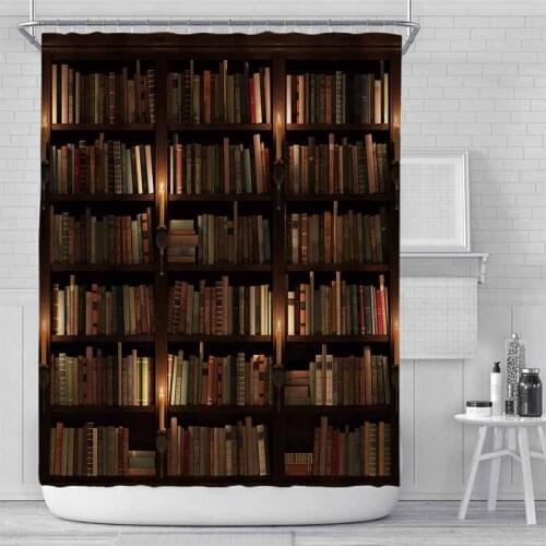 2021 Vintage Plaid Stone Brick Wall Printed Shower Curtains Fabric Waterproof Polyester Modern Bath Curtain With Hooks 180x180cm