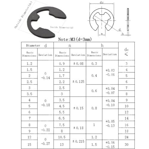 260 Pieces E-Clip Retaining Ring Snap Ring Assortment Kit 9 Sizes