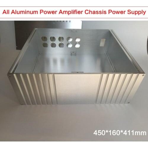 450*160*411MM All Aluminum Power Amplifier Chassis Power Supply Case Audio Shell Amplifier Box Multi-purpose House DIY 4616