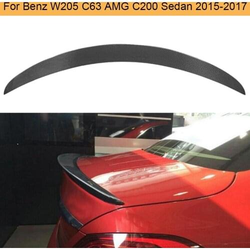 Carbon Fiber Car Rear Trunk Spoiler Lip Wing for Mercedes Benz W205 C63 AMG C180 C200 C250 Sedan 4D 2015-2017 Rear Spoiler Wing