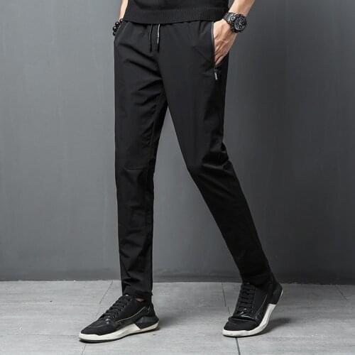 Mens Breathable Casual Trousers Summer Thin Quick-dry Pants Outdoor Elastic Teenage or Adults Cool Sports Pants 5XL Pantalones