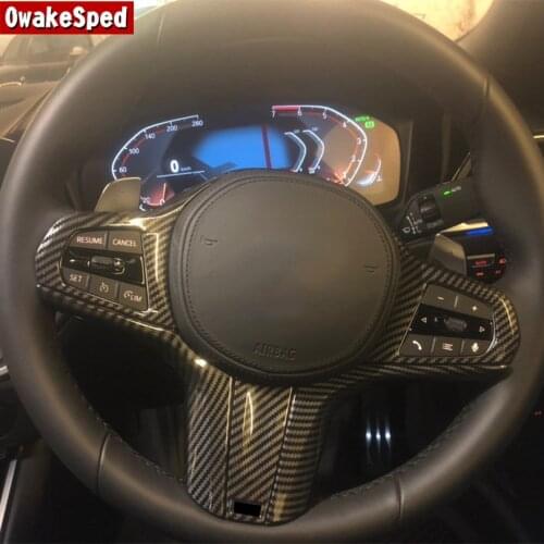Car Steering Wheel Button Frame Decoration Cover Trim For BMW 3 Series G20 5 series G30 2020 Interior Moulding Accessories