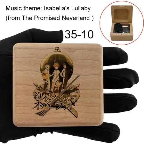 Wooden Music Box Anime Song Isabellas Lullaby The Promised Neverland Emma wind up Musical Gift For anime Cosplay fans kid gift