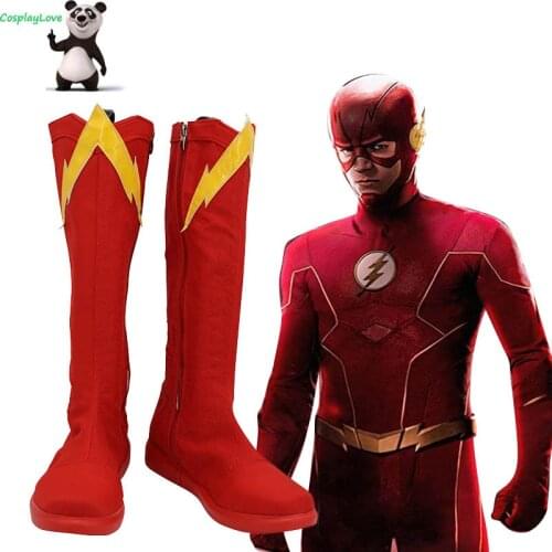 CosplayLove DC The Flash Season 6 Barry Allen Red Cosplay Shoes Cosplay Long Boots Leather Custom Made