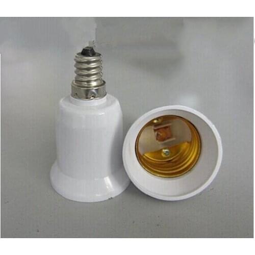 E12 to E27 Plastic Socket LED Halogen Light Base Converter Extend Adapter X50