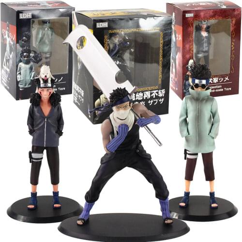 21-22cm Naruto Shippuden Inuzuka Kiba Aburame Shino Momochi Zabuza Animation Hand-made Toys PVC Action Figure Model Doll Gifts