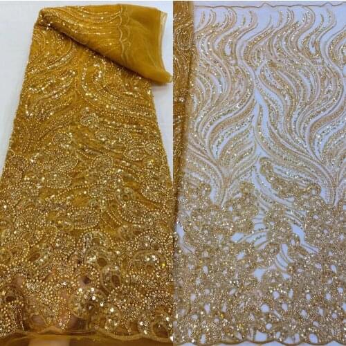 French Tulle Net beaded and Sequins Lace Fabric African Lace Fabric J-6988810 High Quality Embroidery Nigerian Lace Material