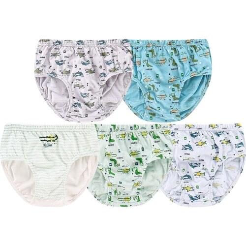 Cartoon Cotton Boys Underwear Briefs Kids Quality Animal Striped Blue Panties Boys Clothes for 3 4 6 8 10 12 Years Old OBU203109