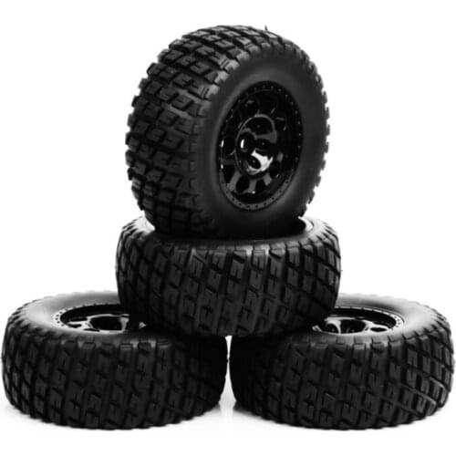 Rc Wheel 1:10 Short Course Truck Tires Set 1/10 Tyre Wheel Hub 4 pcs/Set For Slash Tires HPI on the field Car Parts