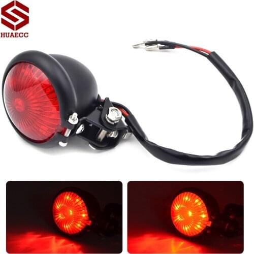 Motorcycle Red 12V LED Adjustable Stop Tail Light Motorbike Brake Rear Lamp Taillight for Chopper Cafe Racer Style