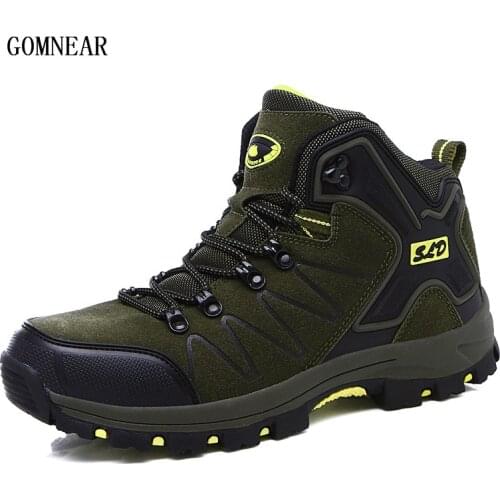 GOMNEAR New Spring Winter Mens Hiking Boots Breathable Antiskid Outdoor Leisure Tourism Sport Shoes Camping Trekking Sneakers