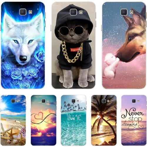 Soft TPU silicone Cases FOR Samsung Galaxy J5 Prime G570F Cover FOR Samsung J5 Prime On5 2016 Phone Cases Cat flower