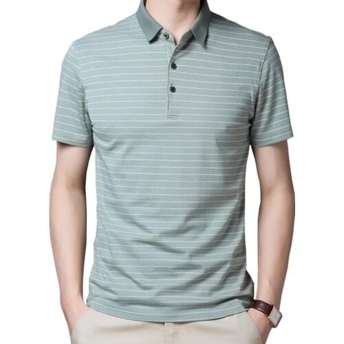 Summer new polo shirt High quality brand men polo shirts Short sleeved casual Striped shirt polo men tops Mens clothing
