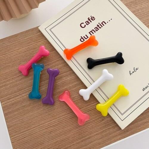 New Cute Personality Bone Hair Clip Fun Candy Color Broken Hair Bangs Clip Girl Cartoon Hairpin Fashion Women Hair Accessories