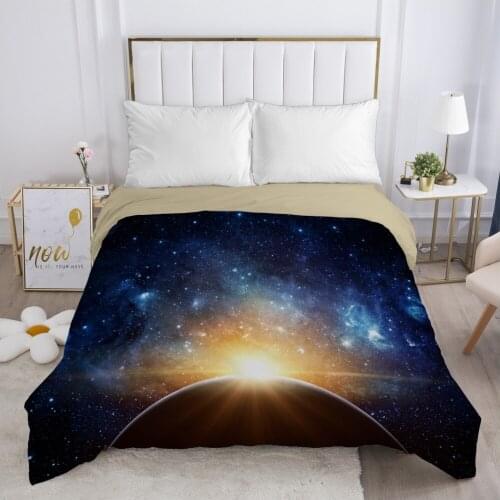 Galaxy Duvet cover Quilt/Blanket/Comfortable Case Double King Bedding 240*220 240x260 Black for Home yellow
