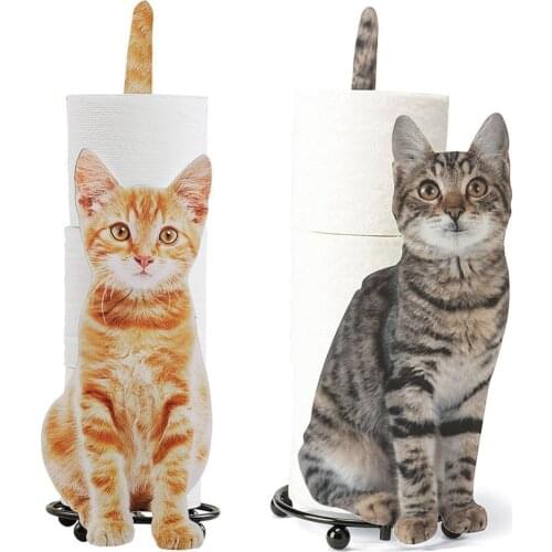 Portable toilet paper holder cat tissue box wall hanging roll holder bathroom room personality cat tissue box