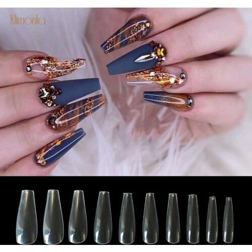 500pcs/ Pack Professional False Nails Long Stiletto Coffin Nails Ballerina Full Cover Acrylic Fingernails UV Gel Fake Nail Tips