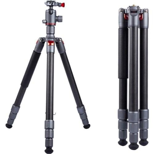 Professional Tripod Alloy Aluminum Carbon Fiber Video Tripod Head Camera Gimbal Quick Release Plate Travel for SONY CANON DSLR