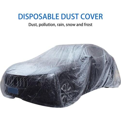 Transparent Car Vehicle Dustproof Waterproof Disposable PE Film Snow Dust Cover Universal Car Styling Accessories