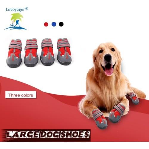 Big Dog Warm Winter Shoes Large Dog Fur Booties Walking Anti-slip Puppy Reflective Dog Shoes
