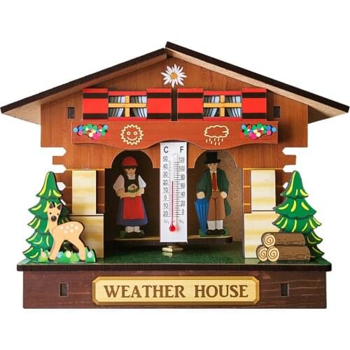 Thermometer Hygrometer Indoor Temperature Wooden Decorative Ornament