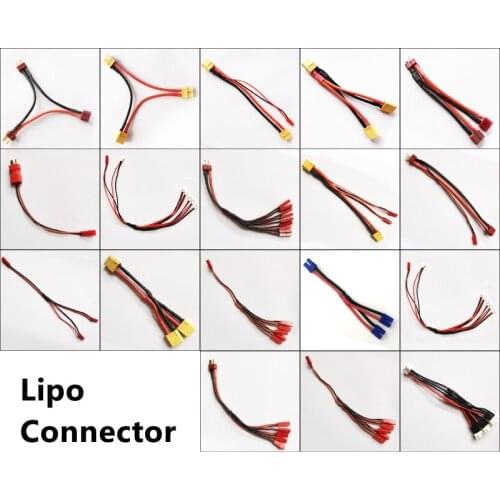 Lipo Battery Plug Adapter Cable Wire Charging Connector 1S 2S 3S 4S 5S 6S T XT60 EC2 JST XT30 Tamiya Banana Parts