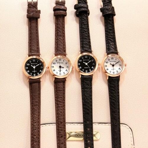 Womens Fashion White Small Watches Ulzzang Brand Ladies Quartz Wristwatch Simple Retro Montre Femme Leather Band Clock 2020