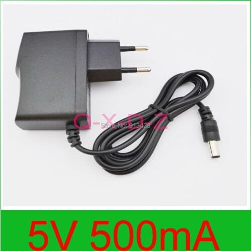 1Pcs DC 5V 500mA & 0.5A AC 100-240V Converter Adapter Power Supply EU Plug DC 5.5mm x 2.1mm
