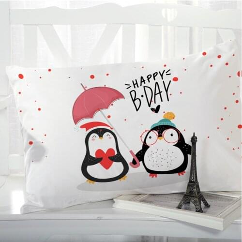 1pc Animal Cartoon Pillow cover Pillow case Bedding Pillowcase Pillowcovers decorative 3D Print for children kids baby penguin
