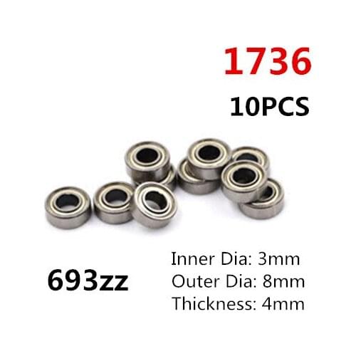 10pcs/Lot 693ZZ Miniature Ball Bearings 3*8*4mm Small Double Shielded Miniature Carbon Steel Bearing
