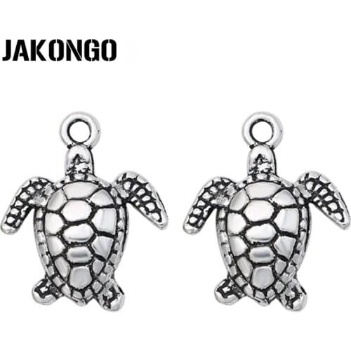 20PCS Tibetan Silver Plated Turtle Tortoise Charms Pendants for Jewelry Making Bracelet DIY Handmade Craft 18X15mm