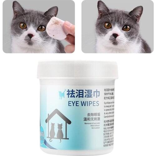 100x Pet Eye Wipes - for Dogs Cats Puppies & Kittens - Removes Dirt Crust