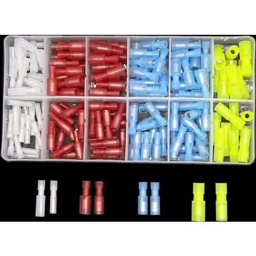 180PCS Assortment Electrical Fully Insulated Wire Terminals Bullet Male Female Connectors Kit
