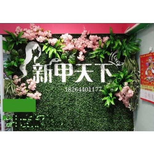 25*25 CM artificial wall decoration artificial turf Artificial plastic boxwood grass mat for market garden fence decorations