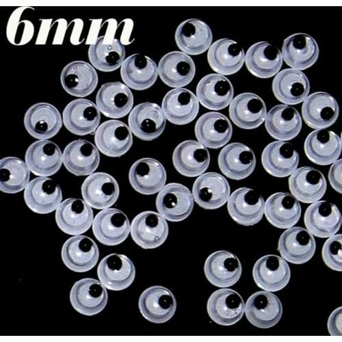 300pcs/lot Size 6mm Movable Toy Eye googly eyes Plastic Eye Without Self-adhesive