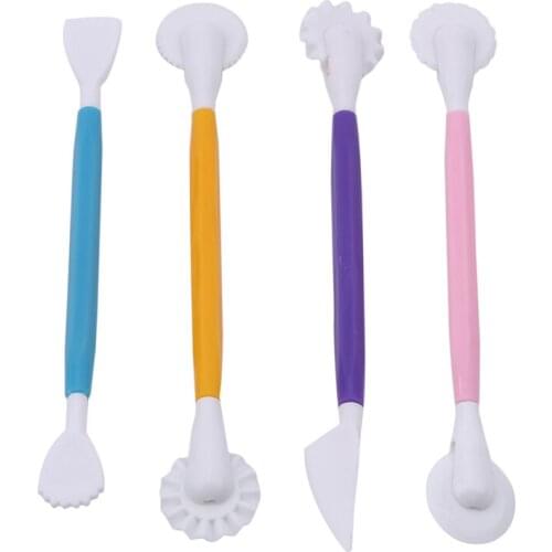 4pcs Fondant Cake Decorating Modelling Tools Hot Sell Flower Decoration Pen Pastry Carving Cutter Baking Craft Cake Mold