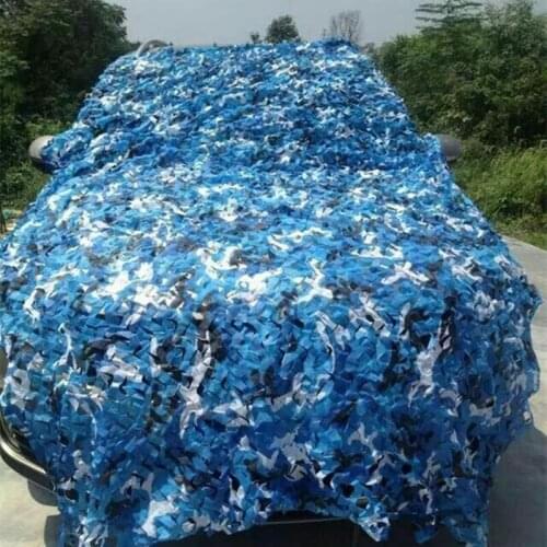 5X6M/3X10M Blue Camouflage Net Mesh Blind for Hunting Sun Shade Party Decoration Car Cover Tent Outdoor CS Games Hide Netting
