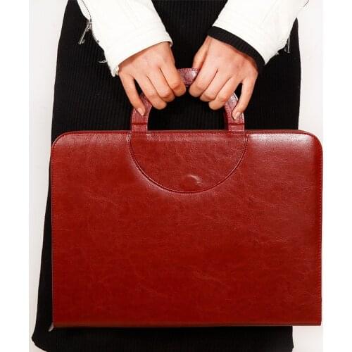 A4 Fichario with Calculator Document File Folder Bag Cabinet Padfolio Briefcase Notebook Handle Zipper Office Manager Organizer