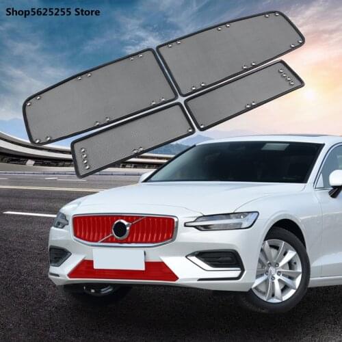 For Volvo S60 S90 Accessories Front Mediate Grille Insect Screening Mesh Front Grille Insert Net Protection 2019 2020 2021